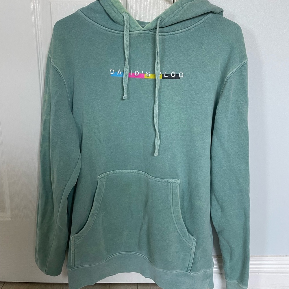 David Dobrik green merch hoodie